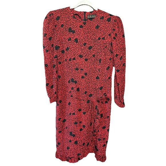 Escada by Margaretha Ley Leopard Print Dress Women’s Size US 8/GE 38 Red Black - Picture 11 of 11